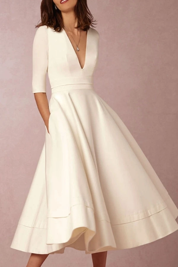 2019 New Summer Sexy Deep V-Neck Solid Midi Skater Dress Mid-Calf Sexy Dress Casual Long Dresses Women skater midi dress
2019 New Summer Sexy Deep V-Neck Solid Midi Skater Dress Mid-Calf Sexy Dress Casual Long Dresses Women skater midi dress