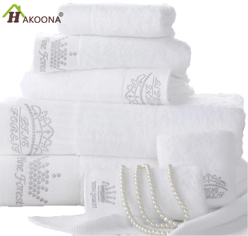 HAKOONA Luxury Queen Princess Crown Bath Towels 160*80cm 100% Cotton Adult Thick Soft Water Men Women Couple Towels