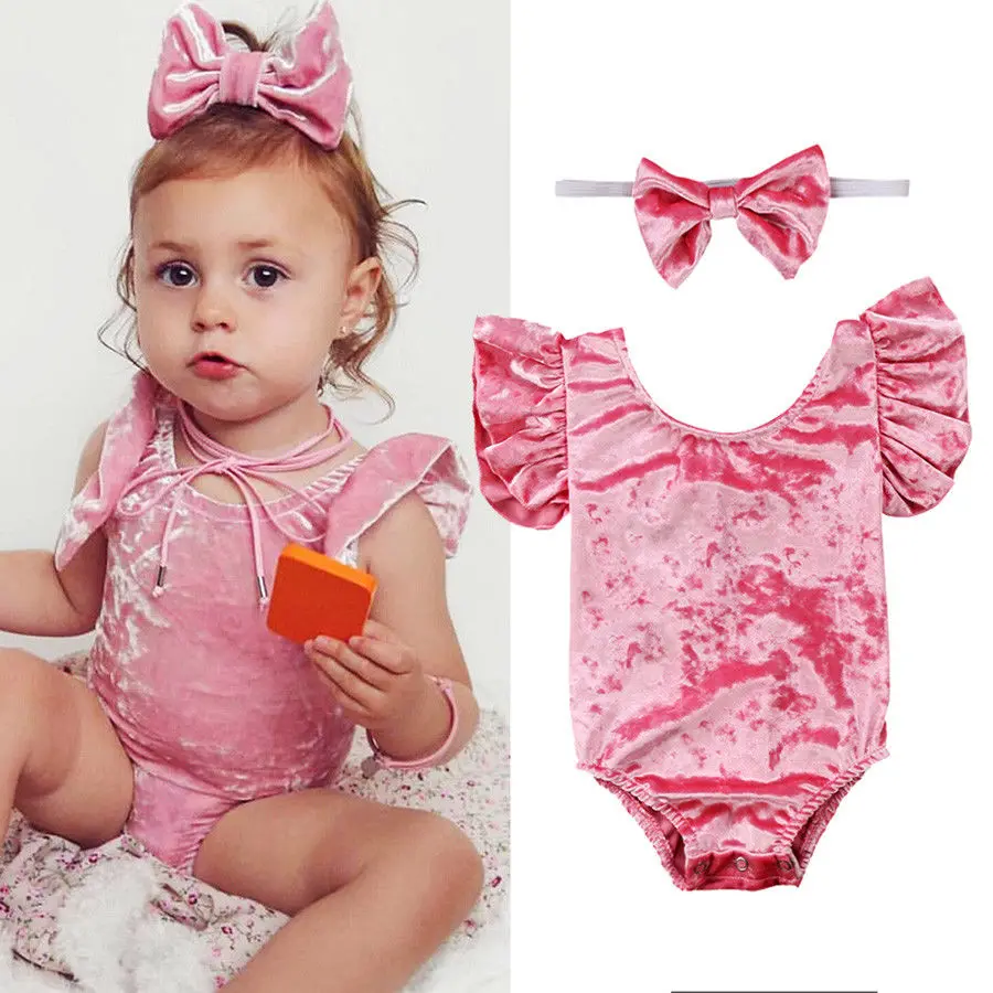 Cute Newborn Kids Baby Clothing Girls Velet Bodysuit Backless Bow Jumpsuit Flying Sleeve Outfits Summer Baby Clothes
Cute Newborn Kids Baby Clothing Girls Velet Bodysuit Backless Bow Jumpsuit Flying Sleeve Outfits Summer Baby Clothes