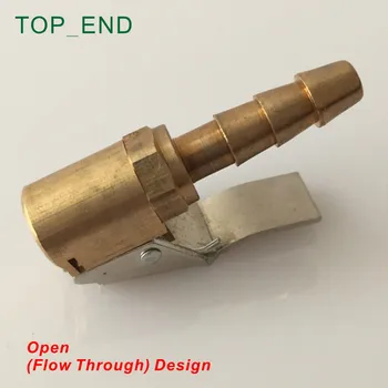 

8x25mm,Open (Flow Through) Design,Original Brass,Euro Style Air Chuck,Long Hose Barb,Tire/Tyre Inflator Gauge Fitting,1/4"NPT