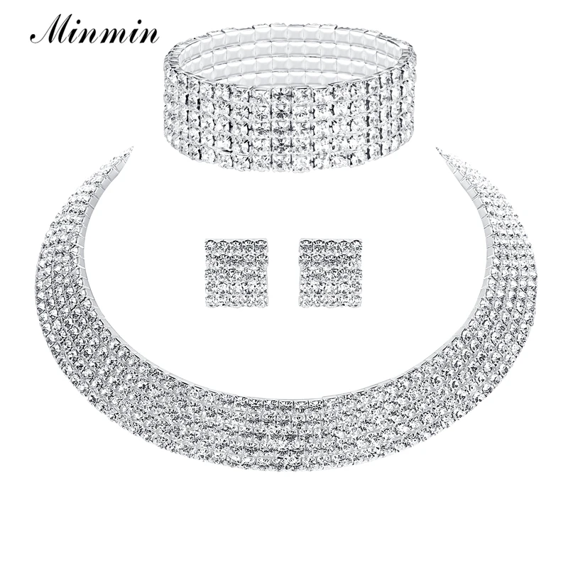 Minmin Crystal Silver Color Jewelry Sets Round Choker Necklace Earrings Bracelet for Women Wedding Accessory TL294+SL090
Minmin Crystal Silver Color Jewelry Sets Round Choker Necklace Earrings Bracelet for Women Wedding Accessory TL294+SL090