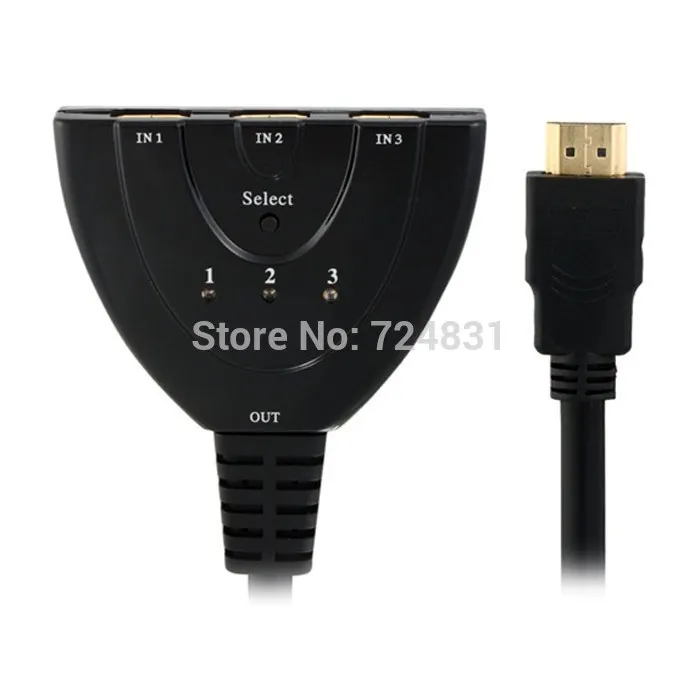 CYDZ 3 Ports HDMI 1.3 Splitter Switcher 3x1 Auto Switch 3-In-1-Out with 50 CM Pigtail Cable
CYDZ 3 Ports HDMI 1.3 Splitter Switcher 3x1 Auto Switch 3-In-1-Out with 50 CM Pigtail Cable