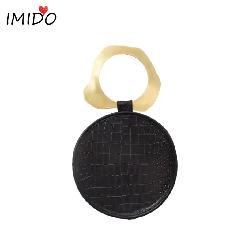 round leather shoulder bag