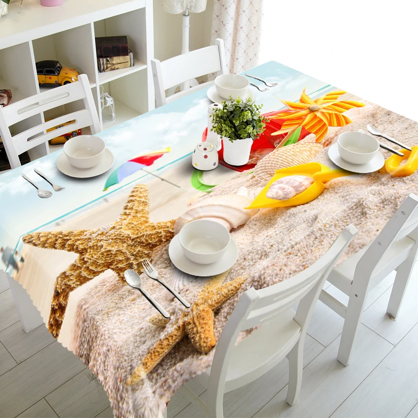 3D Tablecloth Starfish Conch Beach Pattern Dustproof Dustproof Washable Thicken Rectangular and Round Table Cloth Manteles
3D Tablecloth Starfish Conch Beach Pattern Dustproof Dustproof Washable Thicken Rectangular and Round Table Cloth Manteles