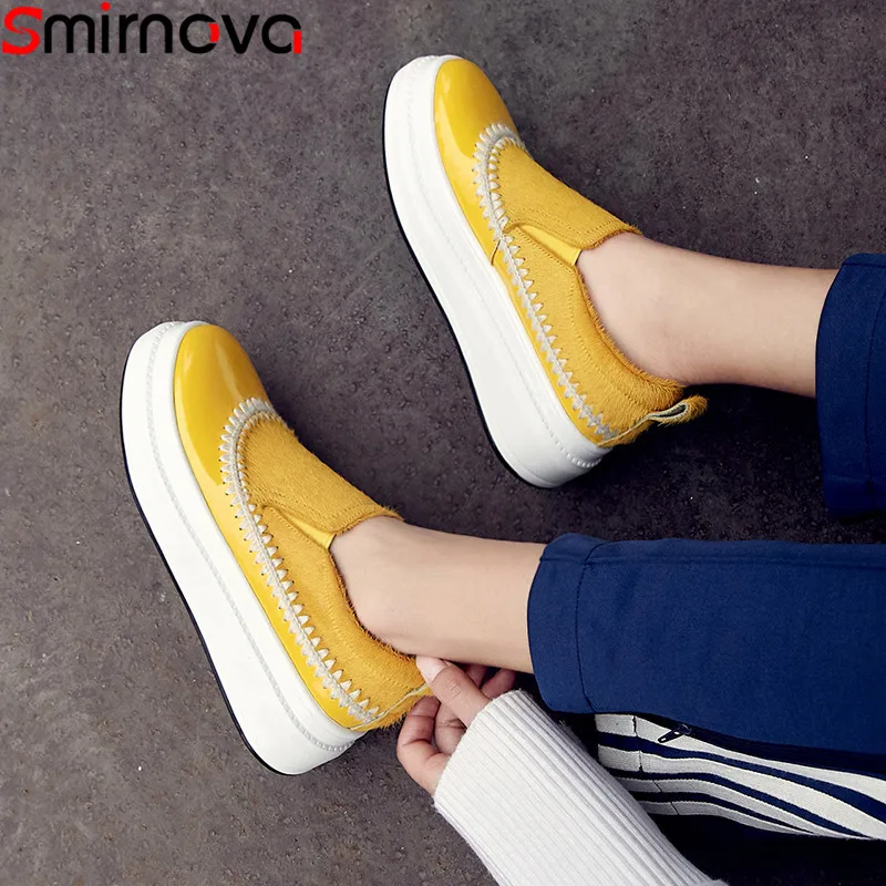 Smirnova 2019 hot sale new shoes woman round toe Casual genuine leather shoes women flat platform ladies shoes Horse hair
Smirnova 2019 hot sale new shoes woman round toe Casual genuine leather shoes women flat platform ladies shoes Horse hair