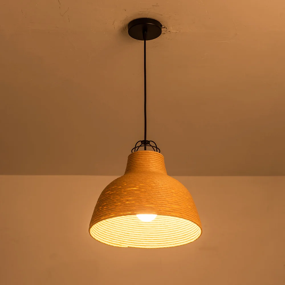 Современный подвесной светильник в скандинавском стиле плетеная прикроватная