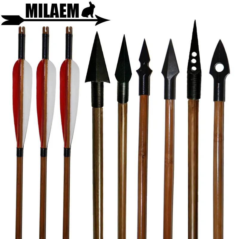 6/12pcs 80cm Archery Bamboo Arrow With 5inch Turkey Feather And Arrowhead Diameter 8 mm DIY Bamboo Arrow Hunting Accessory
6/12pcs 80cm Archery Bamboo Arrow With 5inch Turkey Feather And Arrowhead Diameter 8 mm DIY Bamboo Arrow Hunting Accessory