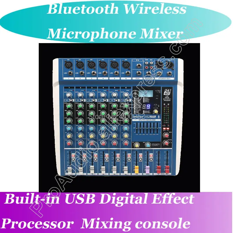 MICWL 6 Channel Bluetooth Mixing Console Karaoke Console De Mixage Consola De Mezcla Mixer USB 24-Bit USB DSP Digital Effect
MICWL 6 Channel Bluetooth Mixing Console Karaoke Console De Mixage Consola De Mezcla Mixer USB 24-Bit USB DSP Digital Effect