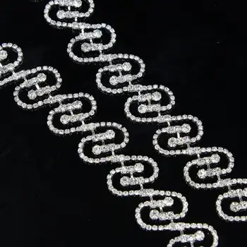 5Yards Rhinestone Appliques Trims Crytsal Trims Wedding Sash Belt Appliques Sewing On Crafts DIY
5Yards Rhinestone Appliques Trims Crytsal Trims Wedding Sash Belt Appliques Sewing On Crafts DIY