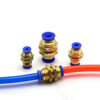 

Air Pneumatic Straight Bulkhead Union 10mm 8mm 6mm 4mm 12mm OD Hose Tube One Touch Push Into Gas Connector Brass Quick Fitting