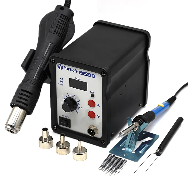 Soldering Station Digital Hot Air Heat Gun BGA SMD Rework 858D+ 60W Temperature Adjustable Electric Soldering Iron Welding Tools
Soldering Station Digital Hot Air Heat Gun BGA SMD Rework 858D+ 60W Temperature Adjustable Electric Soldering Iron Welding Tools