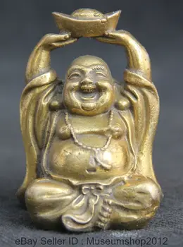 Chinese Buddhism Brass seat Yuan Bao Happy Laugh Maitreya Buddha Statue
Chinese Buddhism Brass seat Yuan Bao Happy Laugh Maitreya Buddha Statue