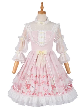 Sweet Lolita Dress Long Illusion Sleeves Bows and Ruffles Cute Lolita One Piece Dress
Sweet Lolita Dress Long Illusion Sleeves Bows and Ruffles Cute Lolita One Piece Dress