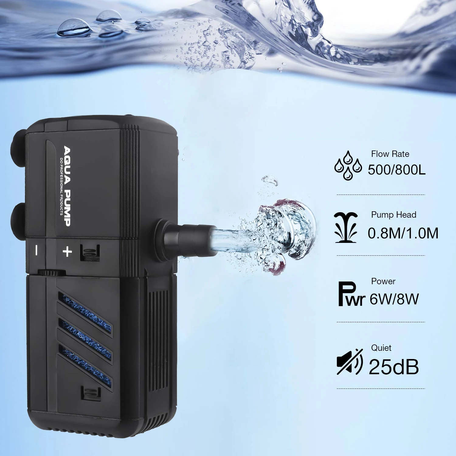 3 In 1 Submersible Aquarium Internal Filter Silent Fish Tank Accessories Increase Aquarium Internal Air Filter HY-500F/HY-800F
3 In 1 Submersible Aquarium Internal Filter Silent Fish Tank Accessories Increase Aquarium Internal Air Filter HY-500F/HY-800F