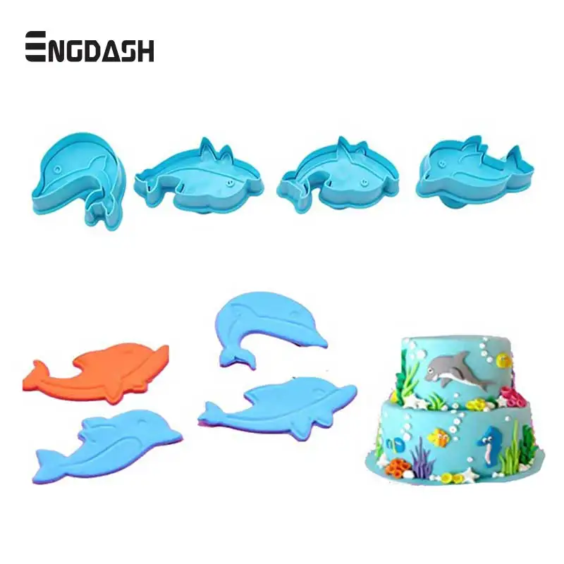 ENGDASH 4pcs/Set Decorating Dolphin Cookie Cutter Fondant Cake Mold Print Plunger Stencil Pastry Bakeware DIY Tool High Quality
ENGDASH 4pcs/Set Decorating Dolphin Cookie Cutter Fondant Cake Mold Print Plunger Stencil Pastry Bakeware DIY Tool High Quality