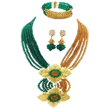 Handmade Army Green Champagne Gold Nigerian Style Trendy Crystal Party Jewelry Sets 6C-HL-01
Handmade Army Green Champagne Gold Nigerian Style Trendy Crystal Party Jewelry Sets 6C-HL-01