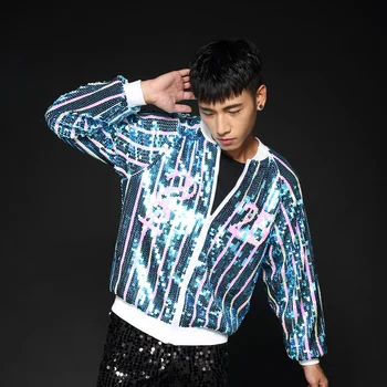 Men Blue Yellow Sequins Bomber Jacket 2019 Fashion Male Hiphop Dancer Singer Basic Slim Stage Show Baseball Jacket Coats
Men Blue Yellow Sequins Bomber Jacket 2019 Fashion Male Hiphop Dancer Singer Basic Slim Stage Show Baseball Jacket Coats