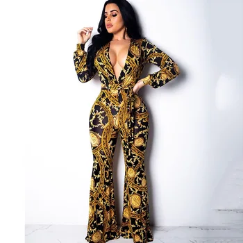 Vintage print wrap jumpsuit women Long sleeve long rompers womens jumpsuits Sashes sexy overalls Summer playsuit plus size
Vintage print wrap jumpsuit women Long sleeve long rompers womens jumpsuits Sashes sexy overalls Summer playsuit plus size