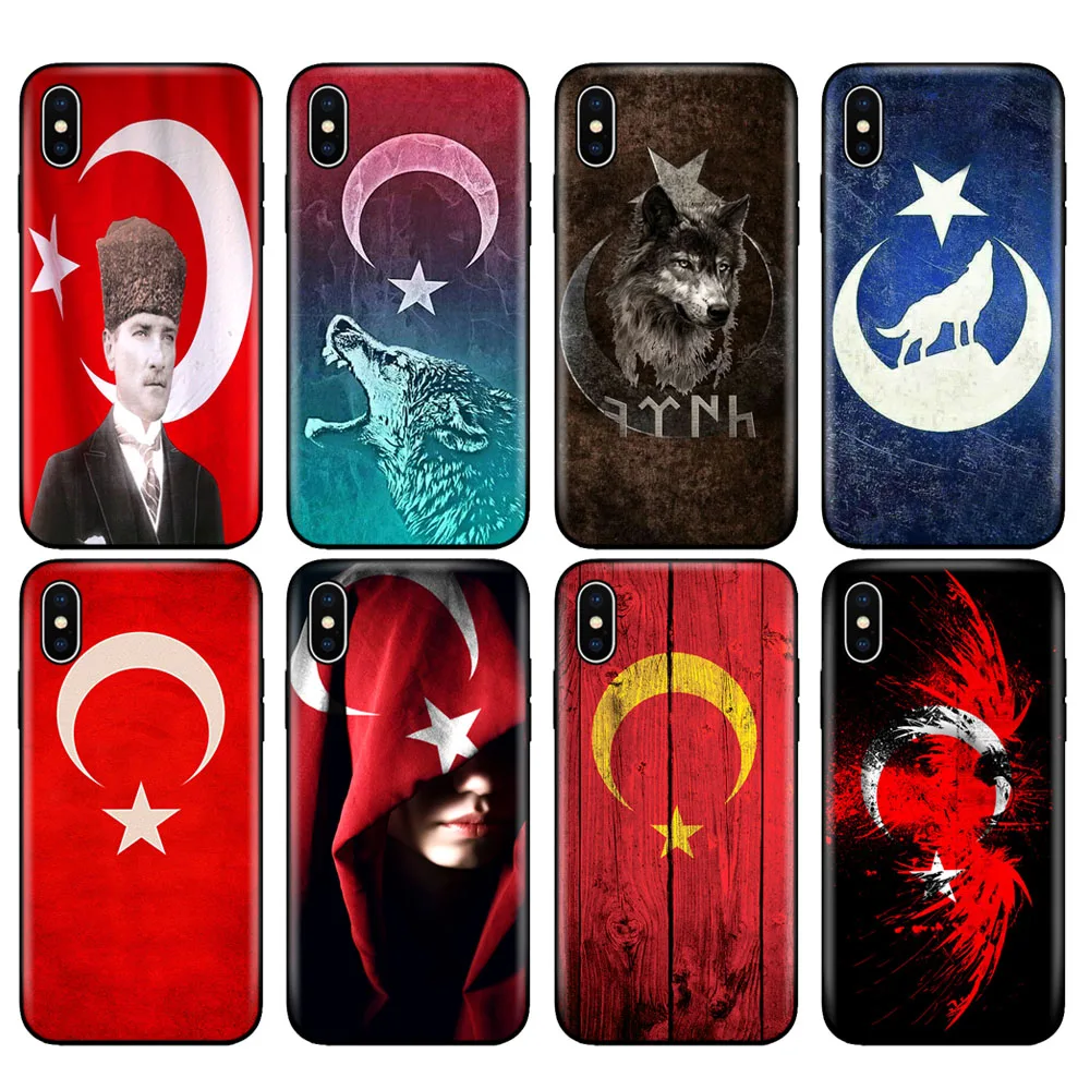 Black tpu case for iphone 5 5s se 6 6s 7 8 plus x 10 silicone cover XR XS 11 pro MAX turkey turkish flag | Мобильные телефоны и