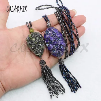 5 strands stone necklace natural stone pendants with tassel necklace glass beads 4715
5 strands stone necklace natural stone pendants with tassel necklace glass beads 4715