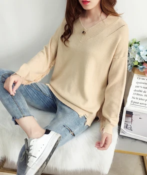 Fashion V Neck Sweaters For Women Autumn 2019 Jumpers Knitted Clothes Tassel Long Sleeve Slim Fit Ladies Pullover Female Tops
Fashion V Neck Sweaters For Women Autumn 2019 Jumpers Knitted Clothes Tassel Long Sleeve Slim Fit Ladies Pullover Female Tops