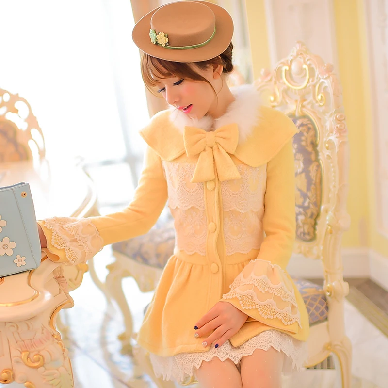 Princess sweet lolita coat Candy rain winter warm Japanese style original new Cute lace bow Woolen cloth coat C15CD5878
Princess sweet lolita coat Candy rain winter warm Japanese style original new Cute lace bow Woolen cloth coat C15CD5878