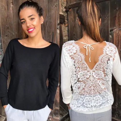 Summer Women Ladies Sexy Lace Floral Off Back Drawstring Collar Solid Long Sleeve Casual T-Shirt Tops Loose
Summer Women Ladies Sexy Lace Floral Off Back Drawstring Collar Solid Long Sleeve Casual T-Shirt Tops Loose