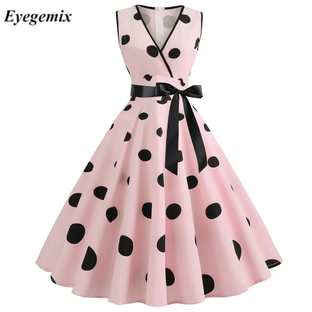 Woman Retro Pink Dresses Audrey Hepburn 1950s 60s Rockabilly Polka Dot Bow Pinup Ball Grown Party Robe Plus Size Vestidos
Woman Retro Pink Dresses Audrey Hepburn 1950s 60s Rockabilly Polka Dot Bow Pinup Ball Grown Party Robe Plus Size Vestidos