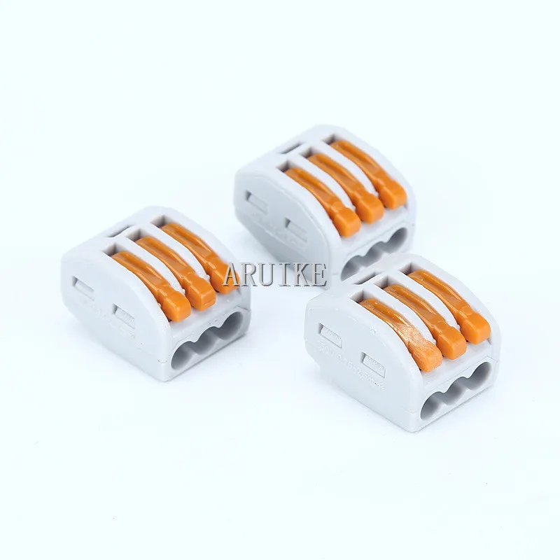 Wago 10 pieces/lot 222-413 Universal Compact Wire Wiring Connector 3 pin Conductor Terminal Block With Lever AWG 28-12
Wago 10 pieces/lot 222-413 Universal Compact Wire Wiring Connector 3 pin Conductor Terminal Block With Lever AWG 28-12