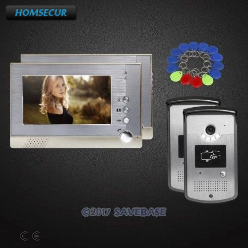 HOMSECUR 7" Hands-free Video Entry Security Intercom Quality Night-Vision with Color Images + 2 Outdoor Units + 2 Indoor Units
HOMSECUR 7" Hands-free Video Entry Security Intercom Quality Night-Vision with Color Images + 2 Outdoor Units + 2 Indoor Units