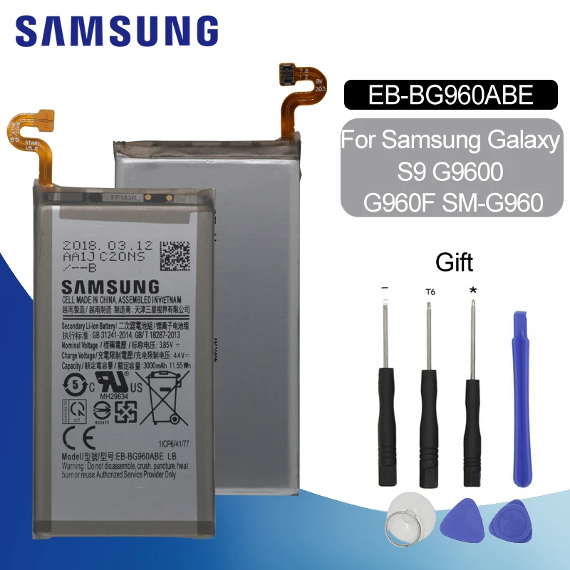Original Battery For SAMSUNG G960 EB-BG960ABE 3000mAh For Samsung Galaxy S9 G9600 G960FD G960F SM-G960 Replacement Phone Battery
Original Battery For SAMSUNG G960 EB-BG960ABE 3000mAh For Samsung Galaxy S9 G9600 G960FD G960F SM-G960 Replacement Phone Battery