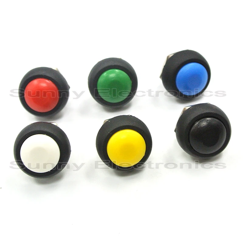 6PCS/LOT Black/Red/Green/Yellow/Blue/White 12mm Waterproof OFF-(ON) Self Return Push Button Round Switch 
6PCS/LOT Black/Red/Green/Yellow/Blue/White 12mm Waterproof OFF-(ON) Self Return Push Button Round Switch