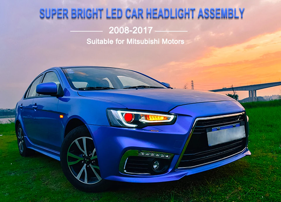 AcooSun For Mitsubishi Lancer EVO X 2008-2017 Car Headlight Assembly LED DRL Turn Signal Xenon HID Projector Lens Plug and Play (1)