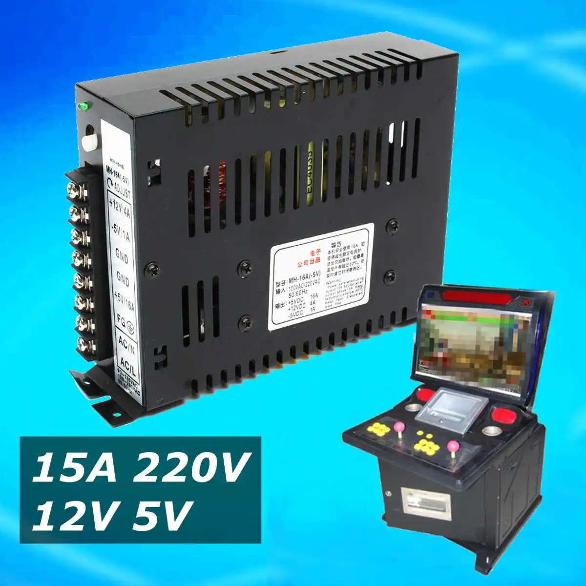 Universal Switch Power Supply Jamma Arcade Pinball Game Machine 15A Input 220V Output 12V 5V Transformer Switching Power Supply
Universal Switch Power Supply Jamma Arcade Pinball Game Machine 15A Input 220V Output 12V 5V Transformer Switching Power Supply