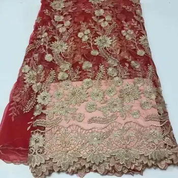 3D Flower Lace Fabric 2019 High Quality Red Gold French Net Lace Fabric Beads African Tulle Mesh Lace Fabric for Wedding Dress
3D Flower Lace Fabric 2019 High Quality Red Gold French Net Lace Fabric Beads African Tulle Mesh Lace Fabric for Wedding Dress