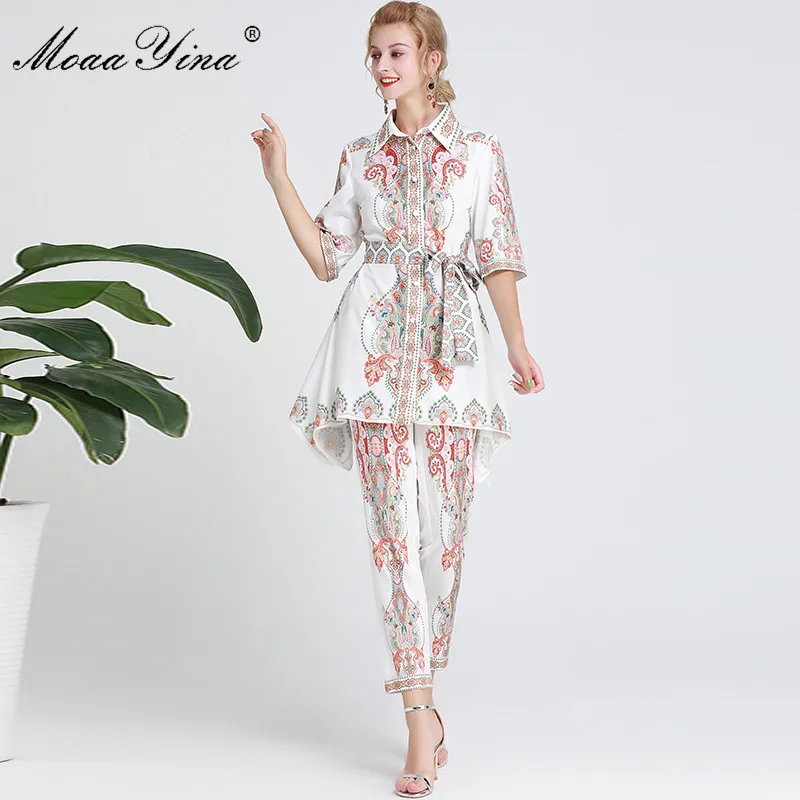 MoaaYina модный дизайнерский комплект весна-осень Женский Асимметричный короткий