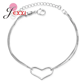 New Trendy Women Sweet Heart Bracelets Bangles Simple Design 925 Sterling Silver Size Adjustable Hand Chains Beautiful Gift
New Trendy Women Sweet Heart Bracelets Bangles Simple Design 925 Sterling Silver Size Adjustable Hand Chains Beautiful Gift