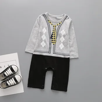 Newborn Jumpsuit Baby Rompers Clothes Fashion Gentleman Cottons Long Sleeves Baby Onesie Romper Boy Costume Fake Two Pieces A116
Newborn Jumpsuit Baby Rompers Clothes Fashion Gentleman Cottons Long Sleeves Baby Onesie Romper Boy Costume Fake Two Pieces A116