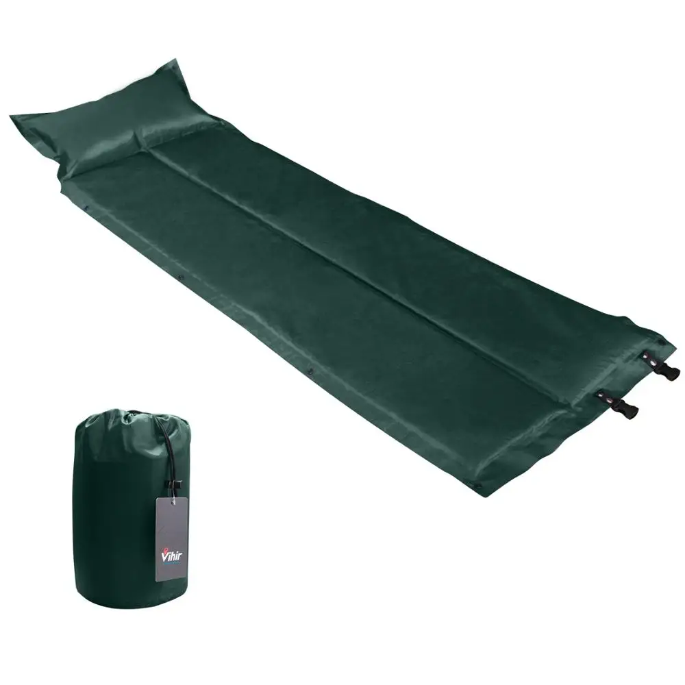 Vihir Self-inflating Outdoo Waterproof Sleeping Camping Mat Automatic inflatable mat with attached pillow, Blue/Green
Vihir Self-inflating Outdoo Waterproof Sleeping Camping Mat Automatic inflatable mat with attached pillow, Blue/Green