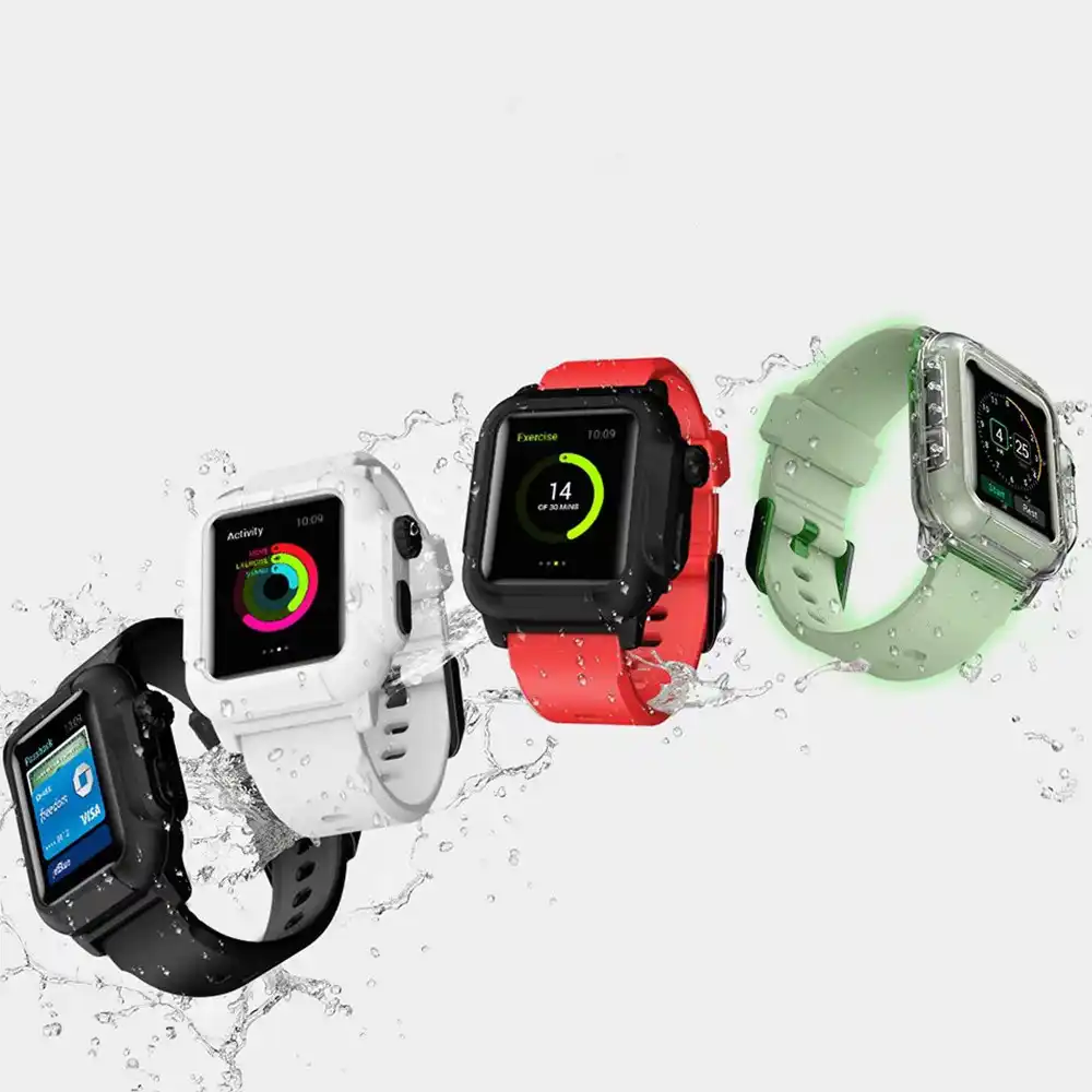 防水ケース シリコン用時計バンドシリーズ6 5 4 3 Se水泳サーフィンブレスレットiwatch のための42ミリメートル40ミリメートル44ミリメートル 時計バンド Gooum