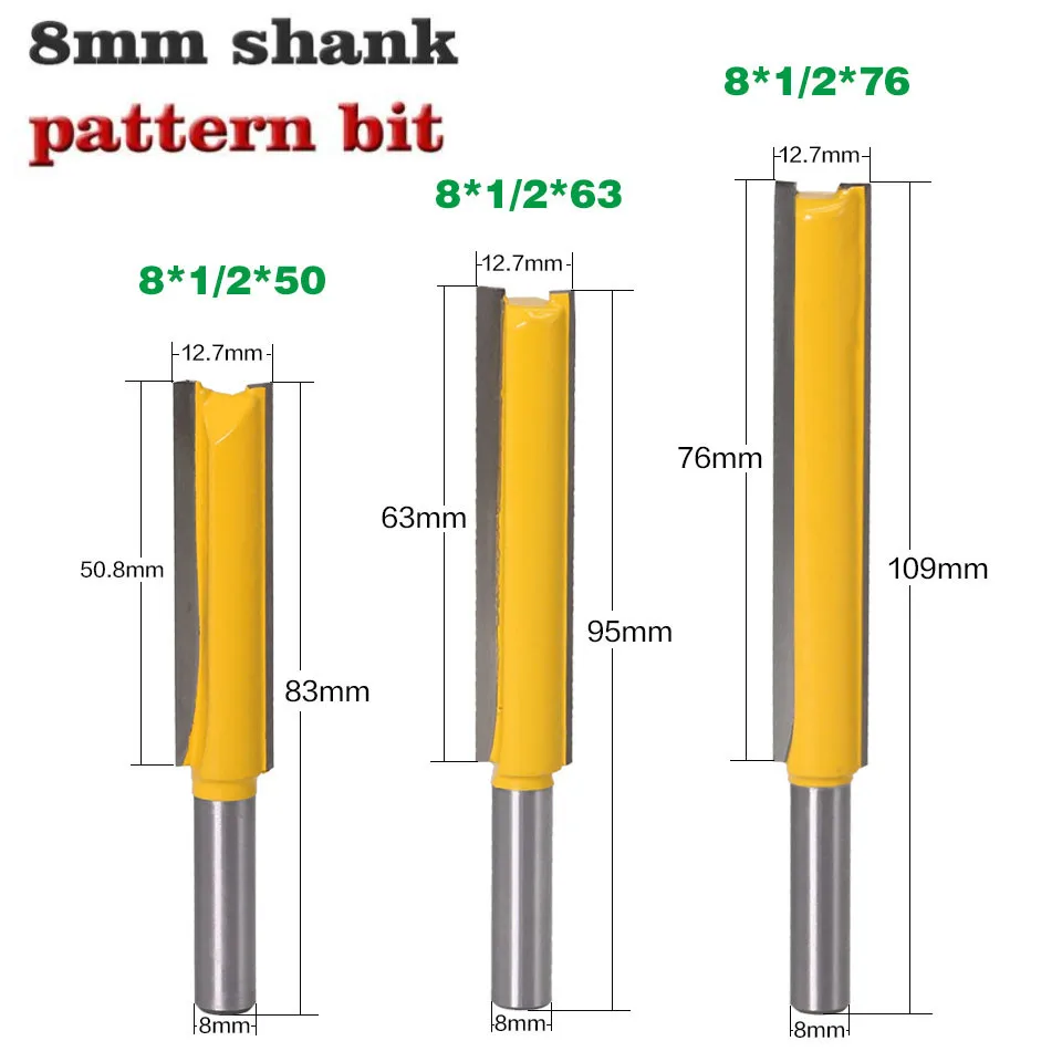 1pc 8mm Shank Straight/Dado Wood Router Bit Tungsten Carbide Straight Milling Cutters Woodworking Tools Bit
1pc 8mm Shank Straight/Dado Wood Router Bit Tungsten Carbide Straight Milling Cutters Woodworking Tools Bit