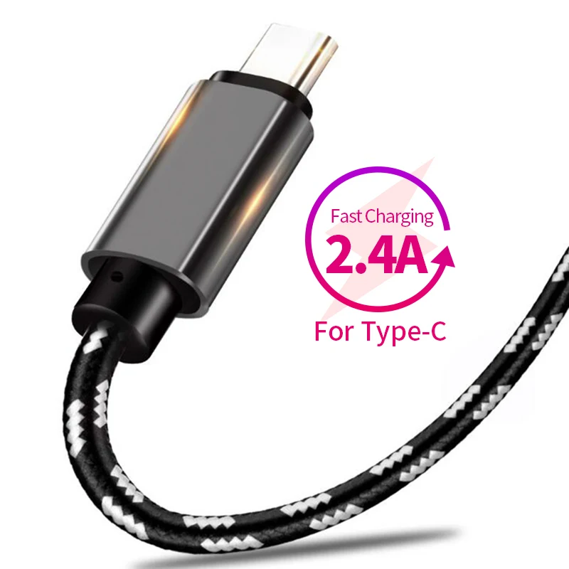Nylon Braided USB Type C Cable 2.4A 0.25M 1M 1.5M 2M Fast Charging Type-C USB Cable For Samsung S9 S10 Xiaomi mi9 mi8 Huawei P20
Nylon Braided USB Type C Cable 2.4A 0.25M 1M 1.5M 2M Fast Charging Type-C USB Cable For Samsung S9 S10 Xiaomi mi9 mi8 Huawei P20