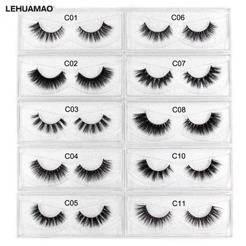 

LEHUAMAO Eyelashes 3D Mink Lashes Fluffy Natural Long False Eyelashes Cruelty Free Lashes Dramatic Volume Eyelashes Extension