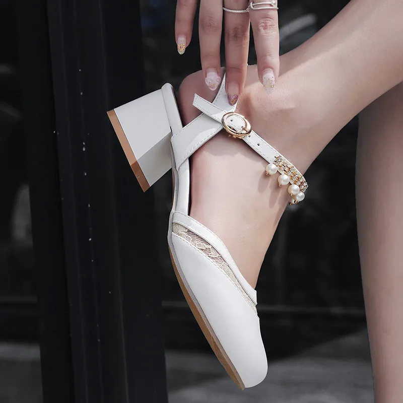 YMECHIC 2018 Sweet Bead Tassel Closed Toed Sandals Summer Ladies Medium Hoof Heels White Party Wedding Shoes Woman Plus Size
YMECHIC 2018 Sweet Bead Tassel Closed Toed Sandals Summer Ladies Medium Hoof Heels White Party Wedding Shoes Woman Plus Size