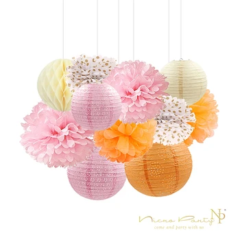 Nicro 11Pcs/set Pink&Orange Tissue Paper Flower Paper Lantern Honeycomb for Birthday Party Wedding & Engagement Children's Day
Nicro 11Pcs/set Pink&Orange Tissue Paper Flower Paper Lantern Honeycomb for Birthday Party Wedding & Engagement Children's Day