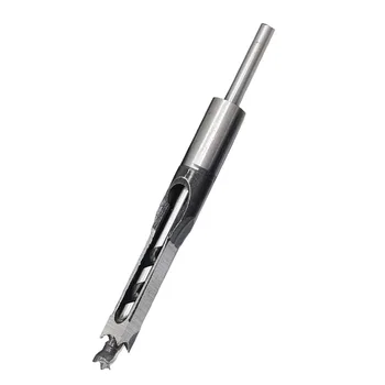 10mm Square Shank Hole Self Centering Hinge Drill Bit Hole Puncher Wood working Tool (Silver)