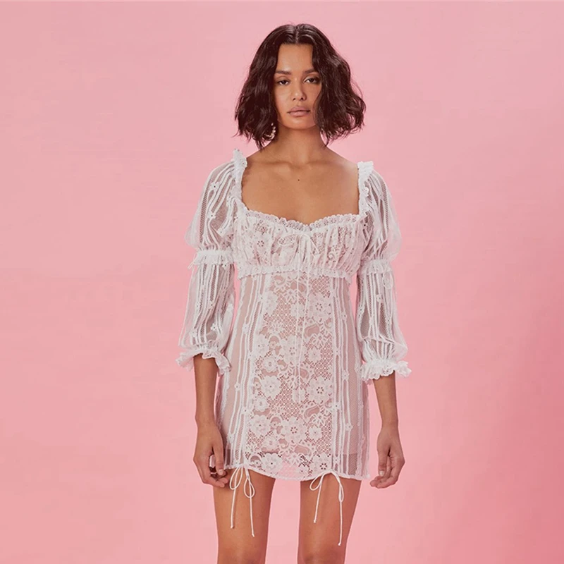 2019 Summer FOR LOVE STYLE Runway Dress Women Sexy Square Neck Backless Lace Mini Dress Female Holiday Party Dresses
2019 Summer FOR LOVE STYLE Runway Dress Women Sexy Square Neck Backless Lace Mini Dress Female Holiday Party Dresses