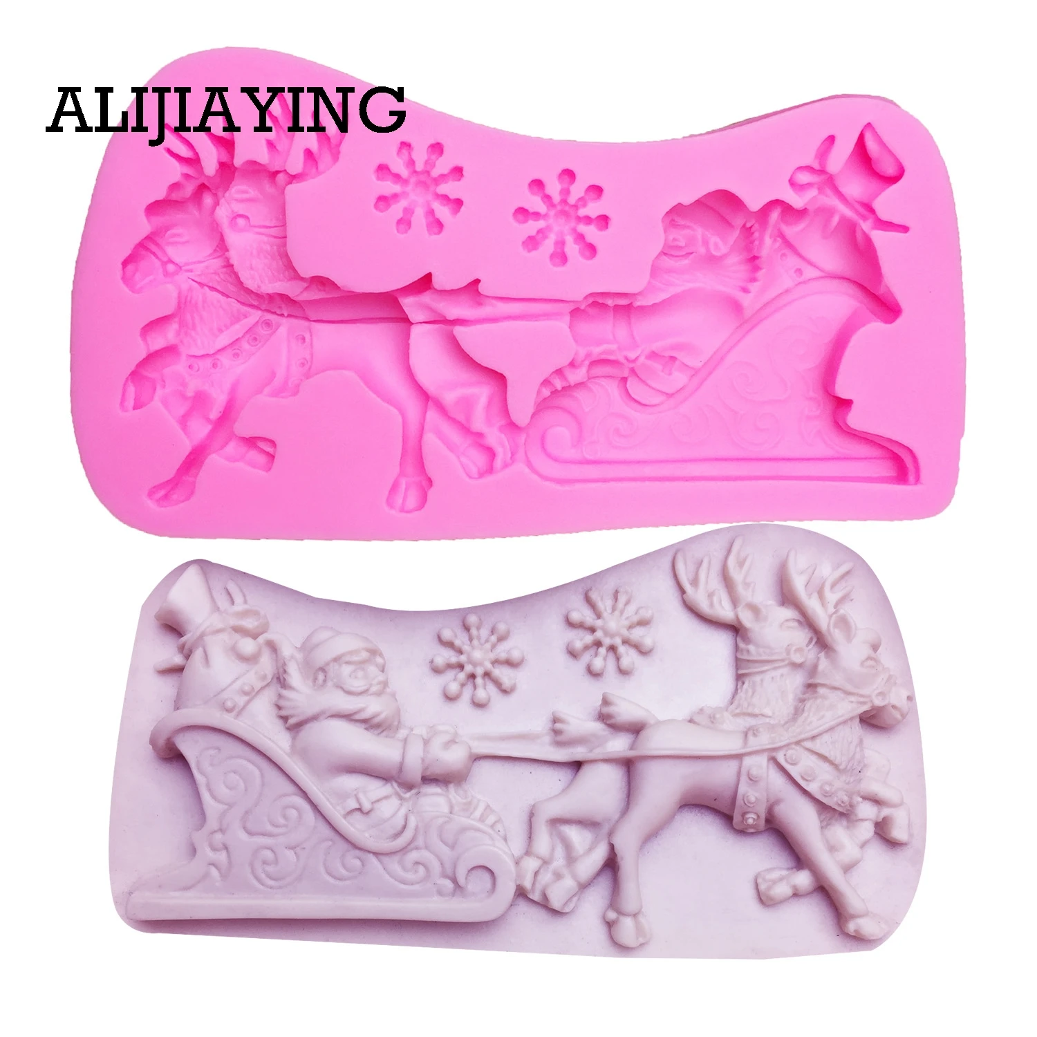 M0035 Christmas deer Sleigh silicone mold Snowflake shape fondant molds DIY cake decorating tools Sugar Paste Candy Molds
M0035 Christmas deer Sleigh silicone mold Snowflake shape fondant molds DIY cake decorating tools Sugar Paste Candy Molds