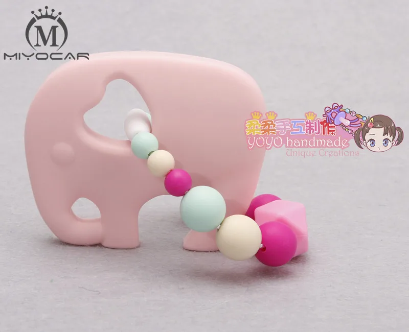MIYOCARHandmade FDA BPA free Food Grade Safe Silicone pink Elephant with silicone beads teether ring safe baby rattle
MIYOCARHandmade FDA BPA free Food Grade Safe Silicone pink Elephant with silicone beads teether ring safe baby rattle