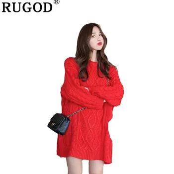 RUGOD Vintage Fashion O-Neck Women Long Sweater Solid Casual Women Pullover Plus Size Knitted Warm Winter Clothes sueter mujer
RUGOD Vintage Fashion O-Neck Women Long Sweater Solid Casual Women Pullover Plus Size Knitted Warm Winter Clothes sueter mujer